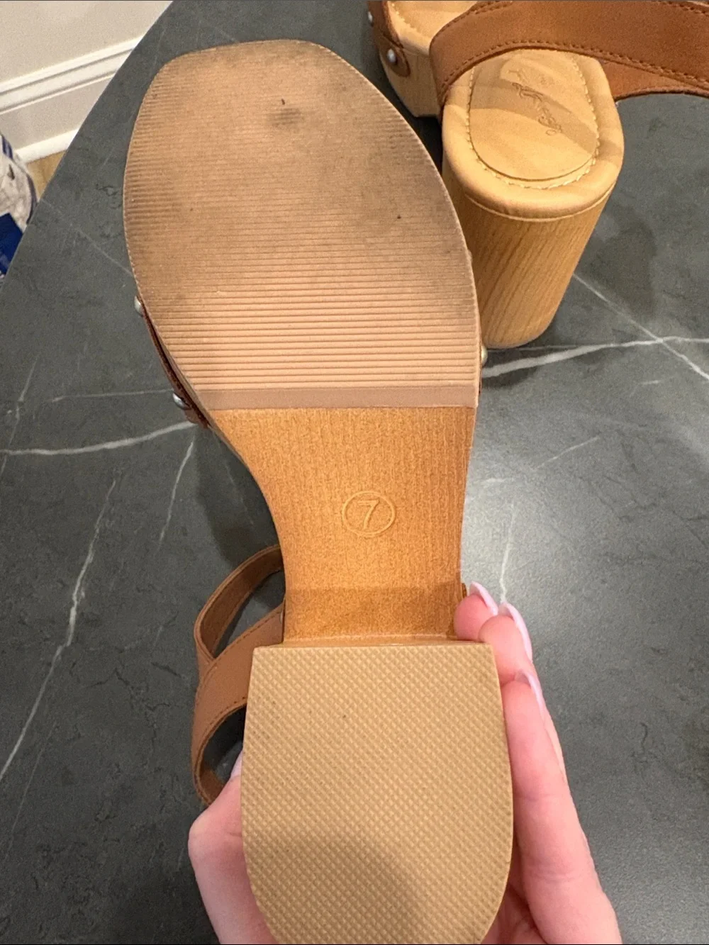 Universal Thread Brown Platform Wedge Sandals with Ankle Strap